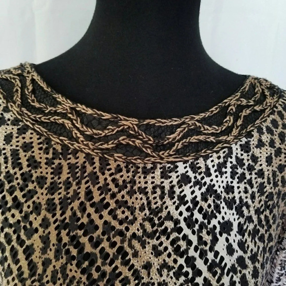 Alberto Makali Cheetah Print Dolman Sleeve Animal Print Mesh Top - Picture 2 of 7